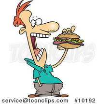 Cartoon Guy Eating a Sandwich by Toonaday