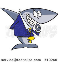 Cartoon Business Shark Picking His Teeth by Toonaday