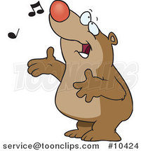 Cartoon Singing Bear by Toonaday