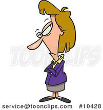 Cartoon Sketpical Business Woman by Toonaday