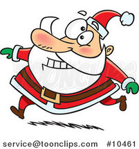 Cartoon Running Santa by Toonaday