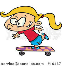 Cartoon Skateboarding Girl by Toonaday