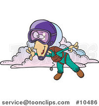 Cartoon Skydiving Lady by Toonaday