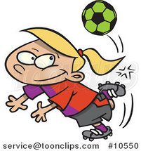 Cartoon Soccer Girl Doing a Kick Trick by Toonaday
