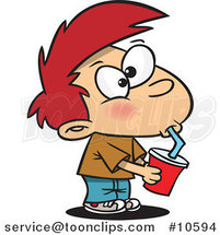 Cartoon Boy Drinking Soda by Toonaday