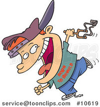 Cartoon Boy Carrying a Slingshot by Toonaday