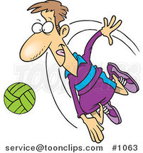 Cartoon Volleyball Player Hitting a Ball by Toonaday