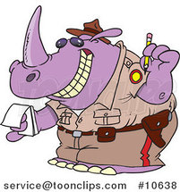 Cartoon Police Rhino Issuing a Ticket by Toonaday