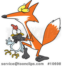Cartoon Fox Stealing a Chicken by Toonaday