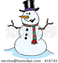 Cartoon Friendly Snowman by Toonaday