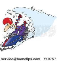 Cartoon Snow Chasing a Snowmobiling Guy by Toonaday