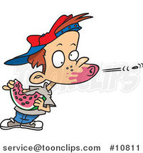Cartoon Boy Spitting a Watermelon Seed by Toonaday