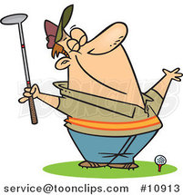 Cartoon Spring Golfer Smelling the Air by Toonaday