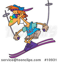 Cartoon Cool Skiing Guy by Toonaday