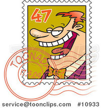 Cartoon Postmarked Stamp by Toonaday