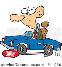 Cartoon Senior Guy Running over a Stop Sign by Toonaday
