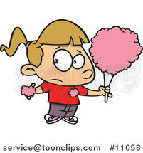 Cartoon Sticky Girl Eating Cotton Candy by Toonaday