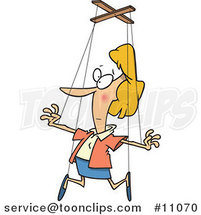 Cartoon Lady on Puppet Strings by Toonaday