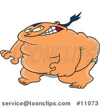 Cartoon Ready Sumo Wrestler by Toonaday