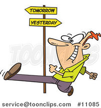 Cartoon Guy Striding into Tomorrow by Toonaday