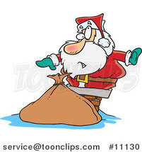 Cartoon Santa Stuck in a Chimney by Toonaday