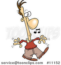 Cartoon Whistling Guy Strolling by Toonaday