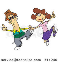 Cartoon Couple Swing Dancing by Toonaday