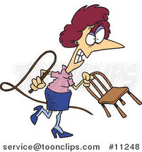 Cartoon Mean Business Woman with a Whip by Toonaday