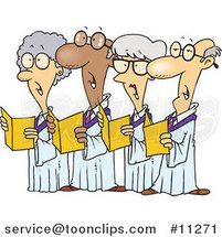 Cartoon Choir of Seniors by Toonaday