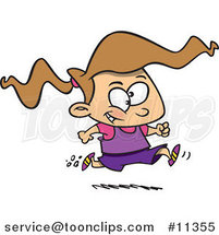 Cartoon Girl Running a Marathon by Toonaday
