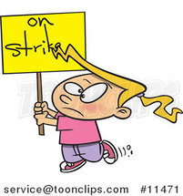 Cartoon Girl on Strike by Toonaday