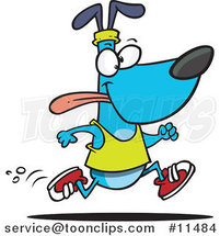 Cartoon Dog Jogging by Toonaday