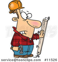Cartoon Carpenter Nailing His Hand to a Board by Toonaday