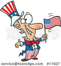 Cartoon Patriotic Uncle Sam by Toonaday