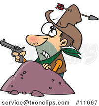 Cartoon Arrow Through a Cowboys Hat by Toonaday
