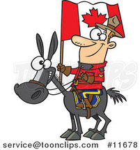 Cartoon Mountie on a Horse by Toonaday