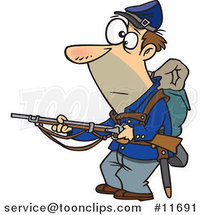 Cartoon Union Soldier Holding a Rifle by Toonaday