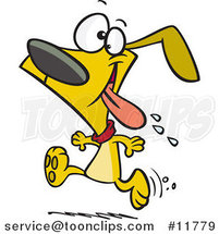 Cartoon Drooling Dog Running for Dinner by Toonaday