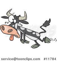 Cartoon Sweating Hot Cow by Toonaday