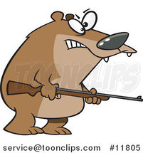 Cartoon Armed Bear by Toonaday