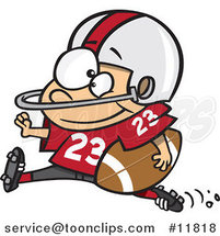 Cartoon Football Halfback Running by Toonaday