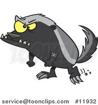 Cartoon Angry Honey Badger by Toonaday