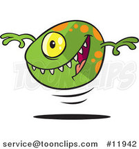 Cartoon Green Bouncing Monster Ball by Toonaday