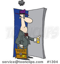Cartoon Tax Guy Walking Through a Door by Toonaday