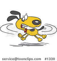 Cartoon Dog Chasing His Tail by Toonaday