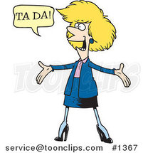 Surprising Cartoon Business Woman Shouting Ta Ta by Toonaday