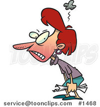 Cartoon Ticked off Business Woman Holding a Document by Toonaday