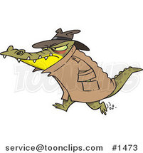 Cartoon Thug Crocodile in a Hat and Coat by Toonaday