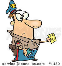 Cartoon Cop Issuing a Ticket by Toonaday