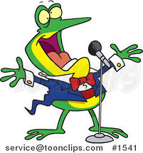 Cartoon Tenor Frog Singing by Toonaday